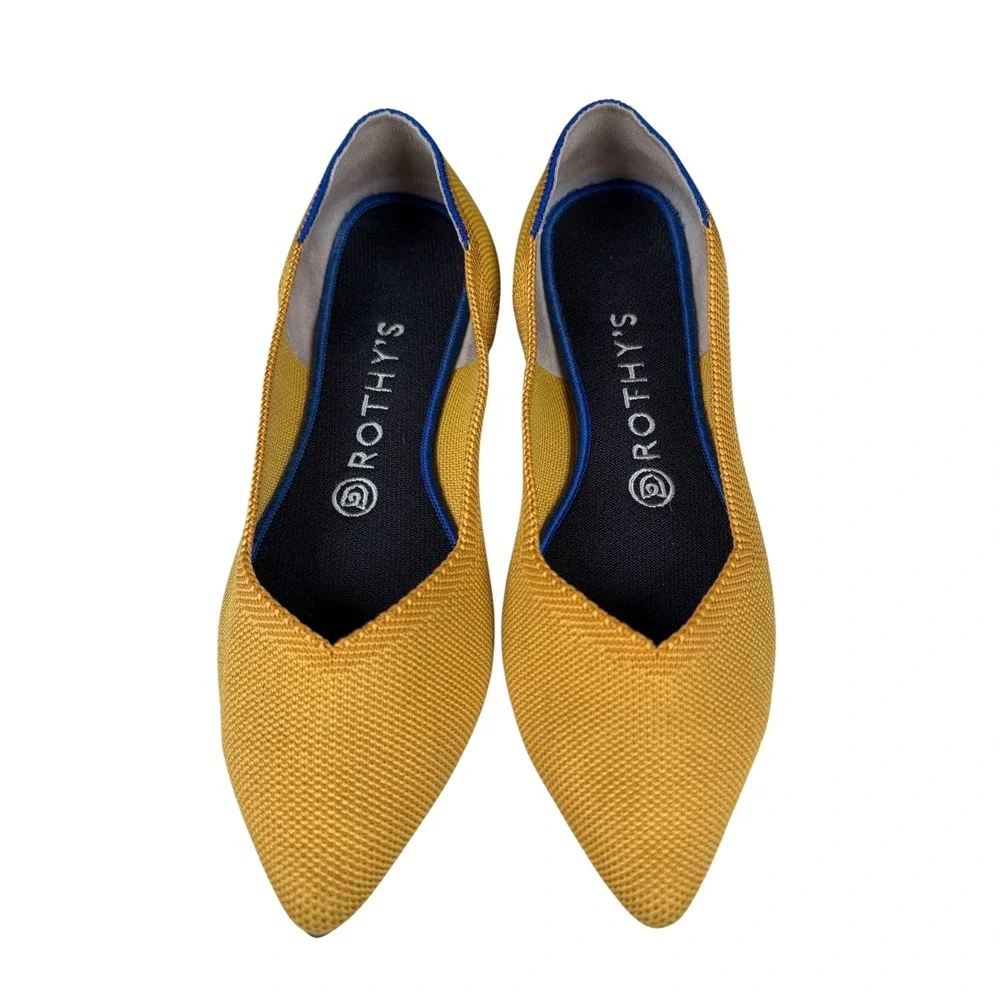 Rothy's The Point Ballet Flats Marigold, Yellow‎ Women's Sz 8.5